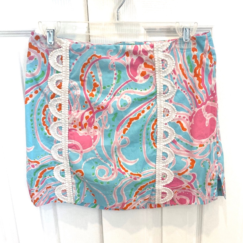 Lilly Pulitzer Womens Blue Jelly Fish Mini Skirt